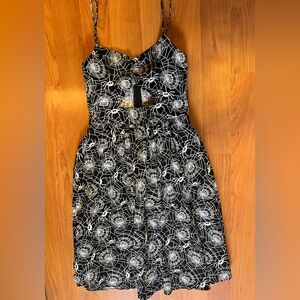 Beautiful gothic pin up spider web dress by Folter size small